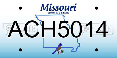 ACH5014 Missouri License Plate