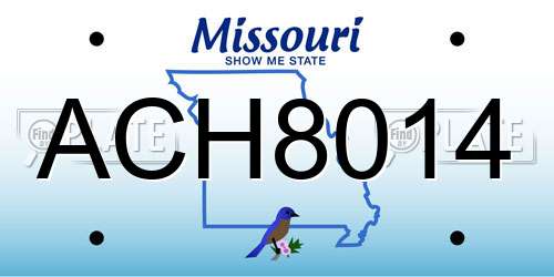 ACH8014 Missouri License Plate