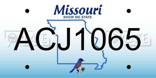 ACJ1065 Missouri License Plate