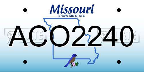 ACO2240 Missouri License Plate