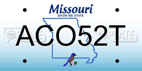 ACO52T Missouri License Plate