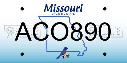 ACO890 Missouri License Plate