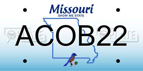 ACOB22 Missouri License Plate