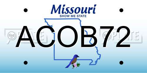 ACOB72 Missouri License Plate