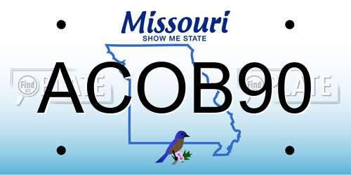 ACOB90 Missouri License Plate
