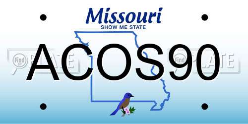 ACOS90 Missouri License Plate