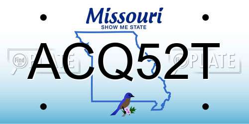 ACQ52T Missouri License Plate