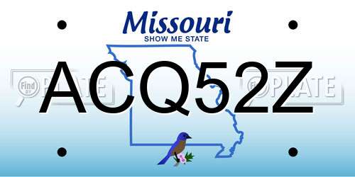ACQ52Z Missouri License Plate