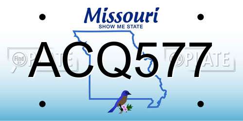 ACQ577 Missouri License Plate