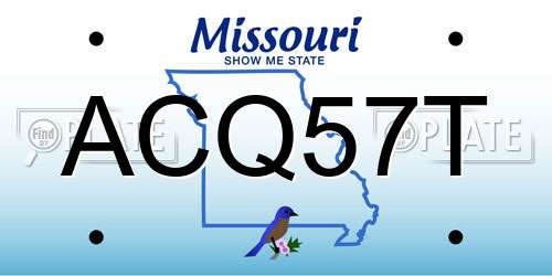 ACQ57T Missouri License Plate