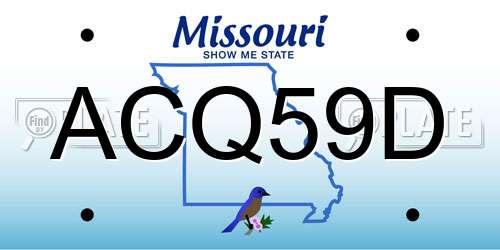 ACQ59D Missouri License Plate