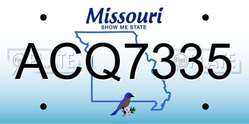 ACQ7335 Missouri License Plate