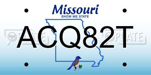 ACQ82T Missouri License Plate