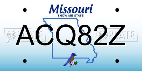 ACQ82Z Missouri License Plate