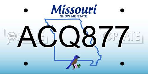 ACQ877 Missouri License Plate