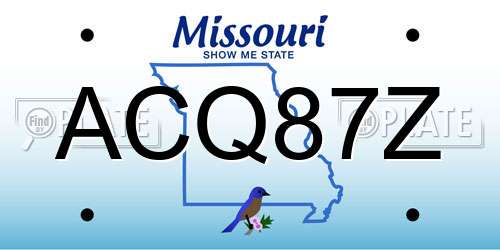 ACQ87Z Missouri License Plate