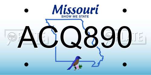 ACQ890 Missouri License Plate