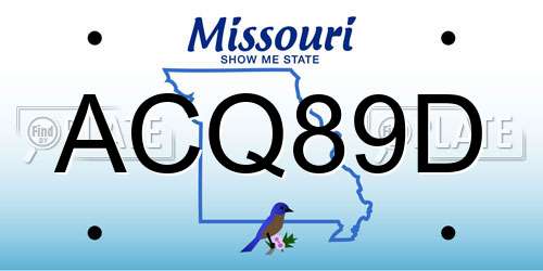 ACQ89D Missouri License Plate