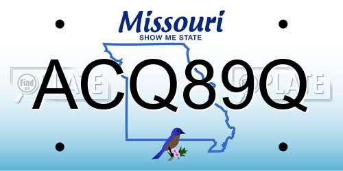 ACQ89Q Missouri License Plate