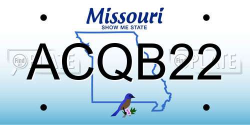 ACQB22 Missouri License Plate