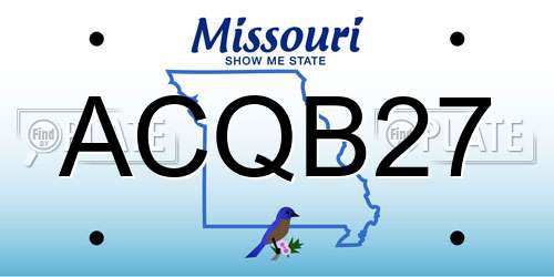 ACQB27 Missouri License Plate
