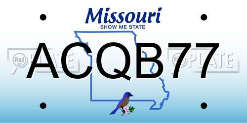 ACQB77 Missouri License Plate