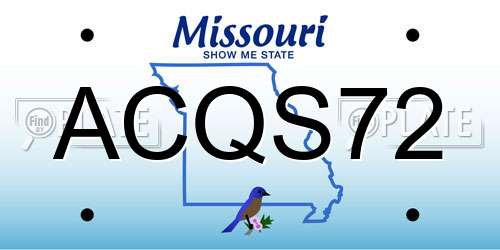 ACQS72 Missouri License Plate