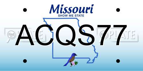 ACQS77 Missouri License Plate