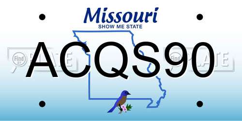 ACQS90 Missouri License Plate