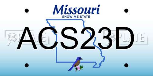 ACS23D Missouri License Plate