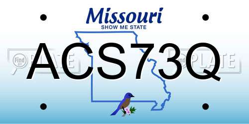ACS73Q Missouri License Plate