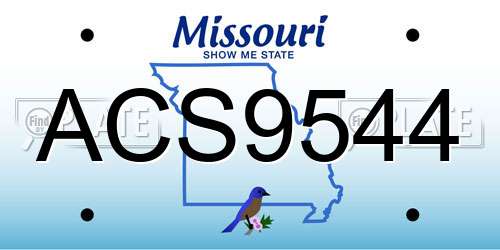 ACS9544 Missouri License Plate
