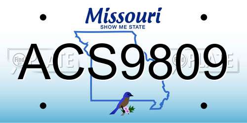 ACS9809 Missouri License Plate