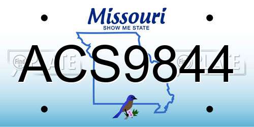 ACS9844 Missouri License Plate