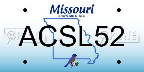 ACSL52 Missouri License Plate