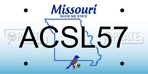 ACSL57 Missouri License Plate