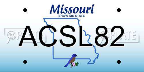 ACSL82 Missouri License Plate