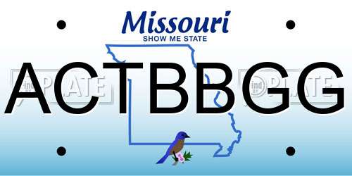 ACTBBGG Missouri License Plate