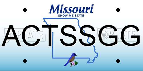 ACTSSGG Missouri License Plate