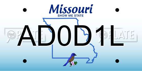 AD0D1L Missouri License Plate
