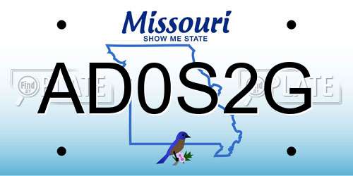 AD0S2G Missouri License Plate