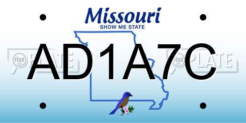 AD1A7C Missouri License Plate