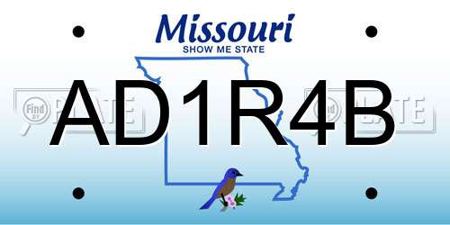 AD1R4B Missouri License Plate