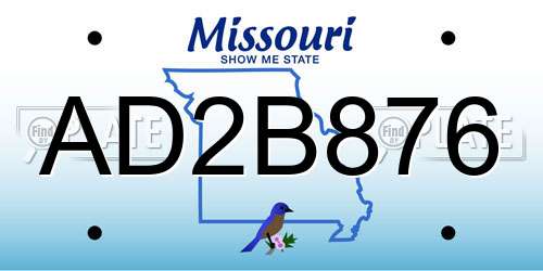 AD2B876 Missouri License Plate