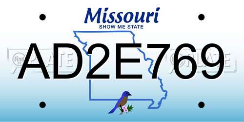 AD2E769 Missouri License Plate