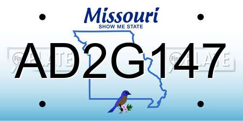 AD2G147 Missouri License Plate