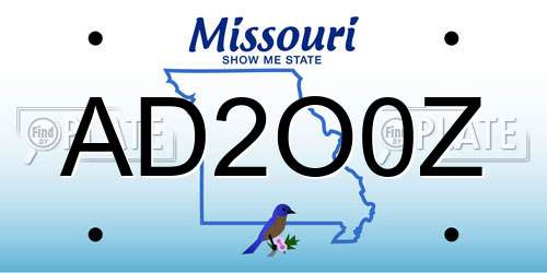 AD2O0Z Missouri License Plate