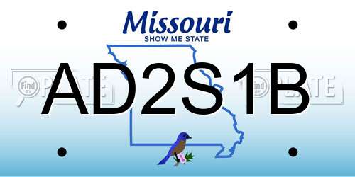 AD2S1B Missouri License Plate