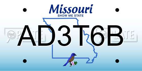 AD3T6B Missouri License Plate