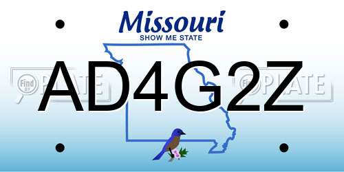 AD4G2Z Missouri License Plate